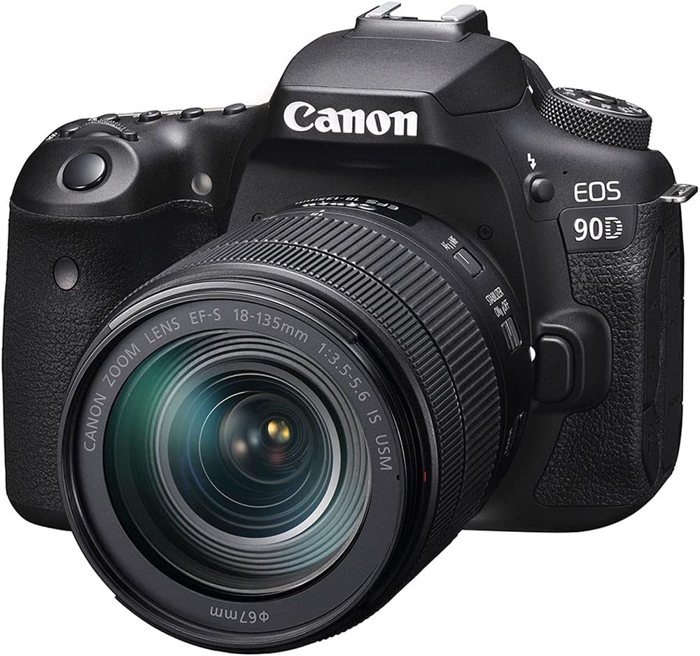 Canon EOS 90D DSLR Camera with 18-135mm Lens (3616C016) + EF-S 55-250mm Lens + 64GB Memory Card + Case + Corel Photo Software + 2 x LPE6 Battery + External Charger + Card Reader + More (Renewed)