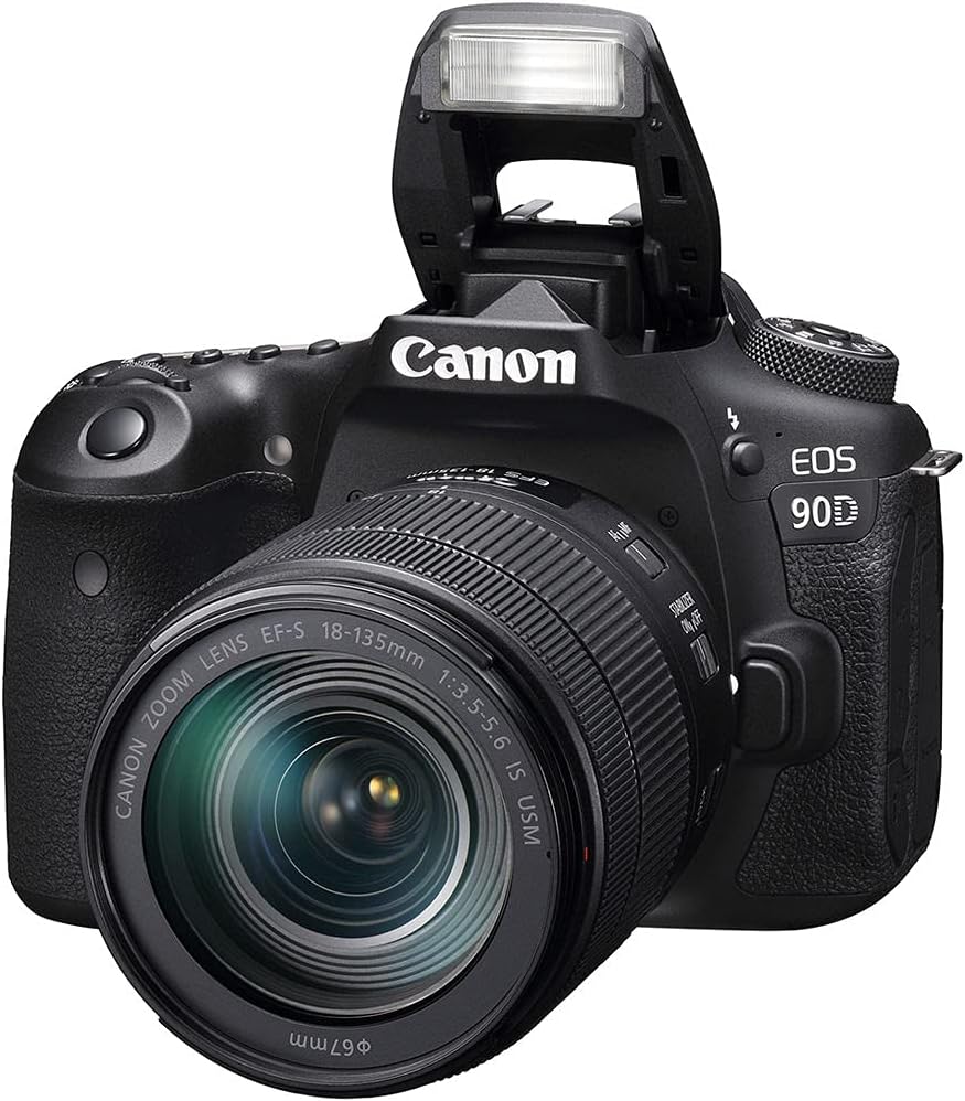 Canon EOS 90D DSLR Camera with 18-135mm Lens (3616C016) + EF-S 55-250mm Lens + 64GB Memory Card + Case + Corel Photo Software + 2 x LPE6 Battery + External Charger + Card Reader + More (Renewed)