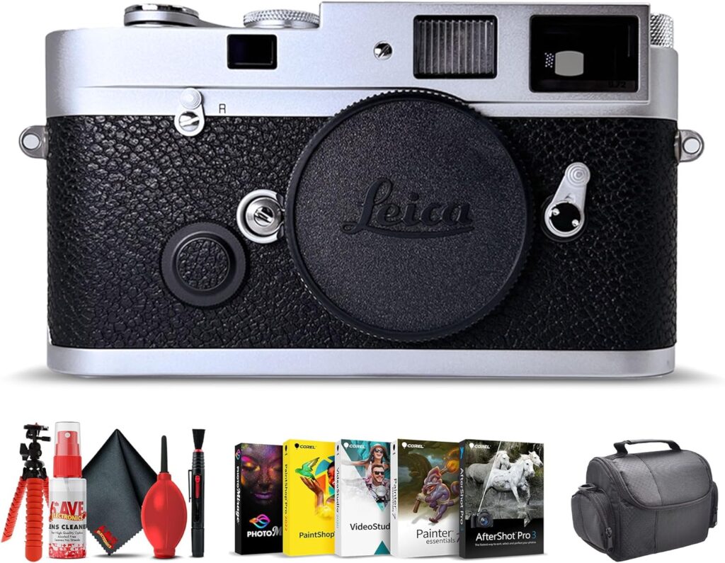 Leica MP 0.72 Rangefinder Camera (Silver) (10301) + Corel Photo Software + Case + Flex Tripod + Cleaning Kit
