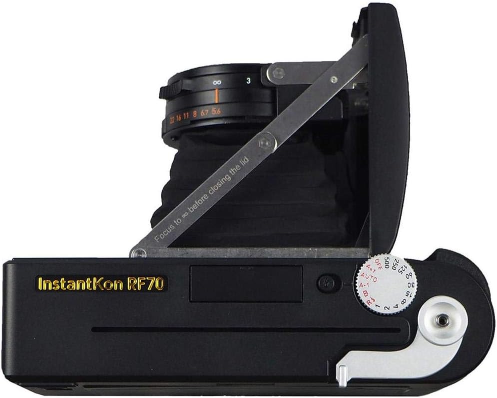 MiNT Instantkon RF70 Large Format Rangefinder Instant Camera with Real Image View Finder, Manual  Auto Mode Control, Black