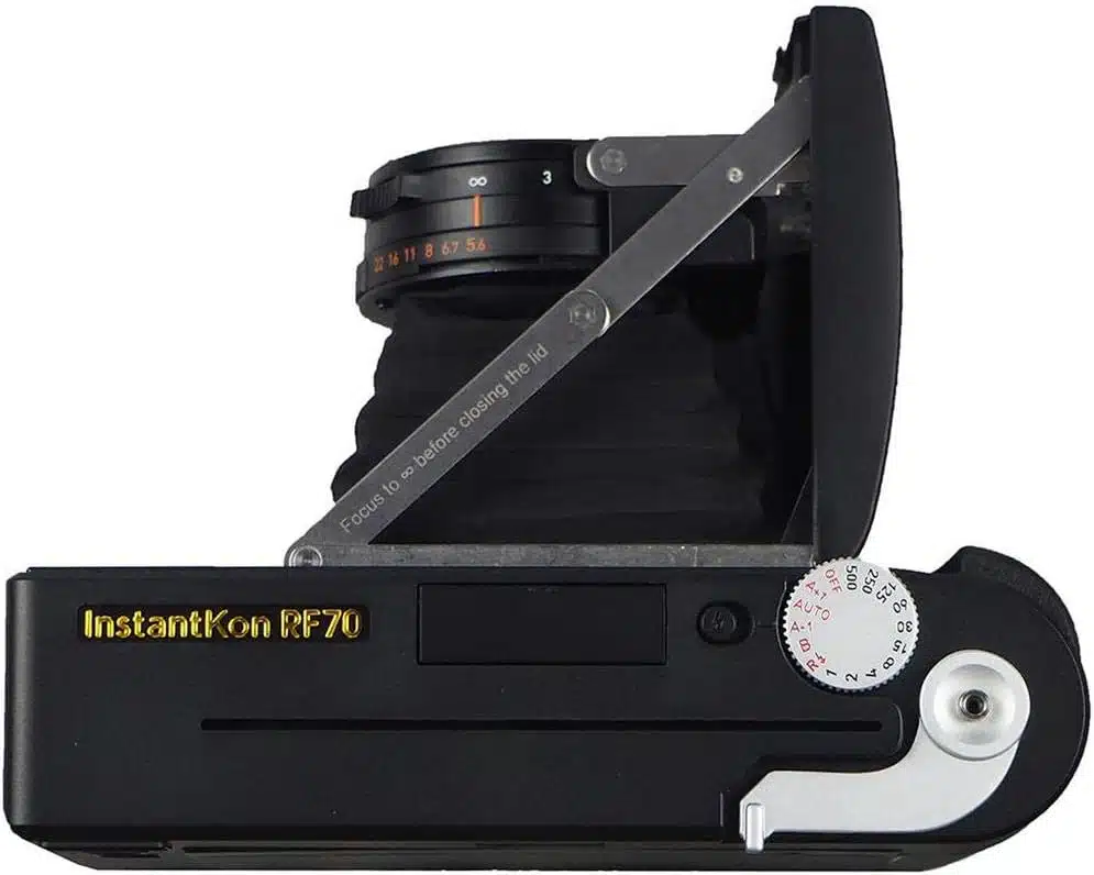 MiNT Instantkon RF70 Large Format Rangefinder Instant Camera with Real Image View Finder, Manual  Auto Mode Control, Black