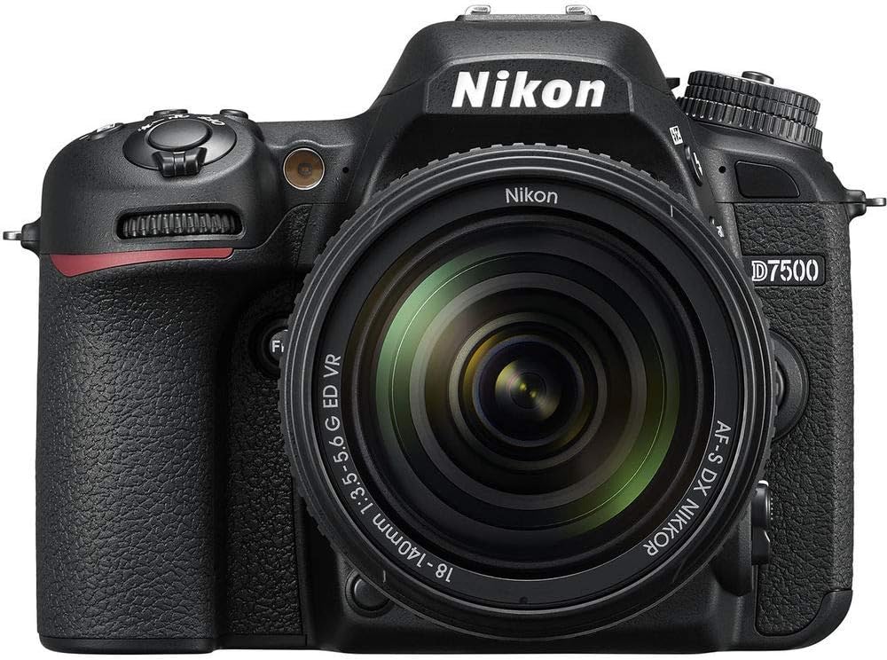 Nikon D7500 DSLR Camera with 18-140mm Lens (1582) + 64GB Memory Card + Case + Corel Photo Software + 2 x EN-EL 15 Battery + Card Reader + LED Light + Filter Kit + Wide Angle Lens + More (Renewed)