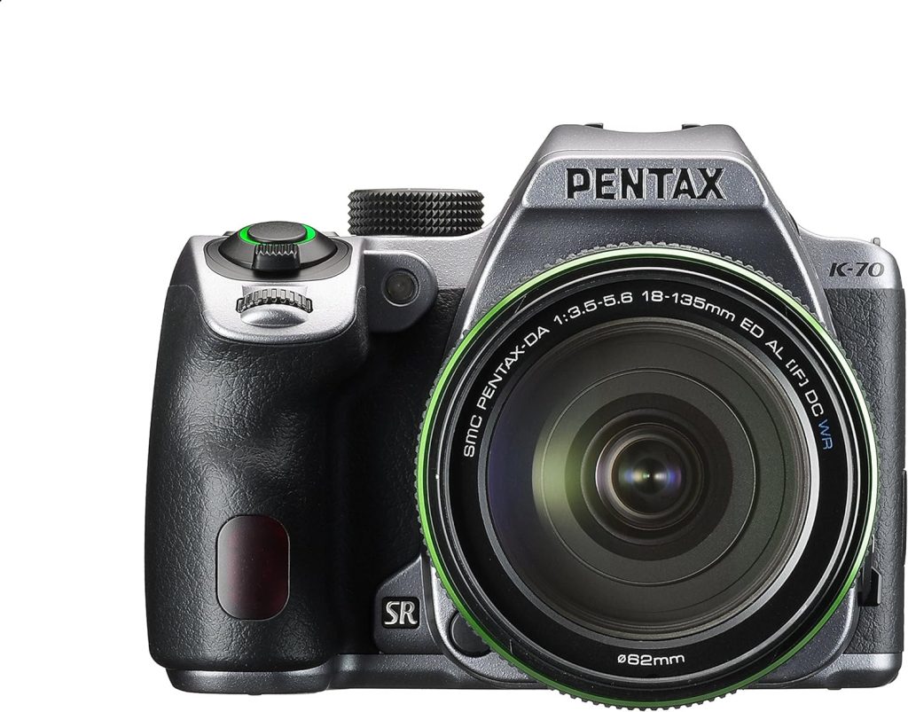 Pentax K-70 Weather-Sealed DSLR Camera with 18-135mm Lens (Silver)