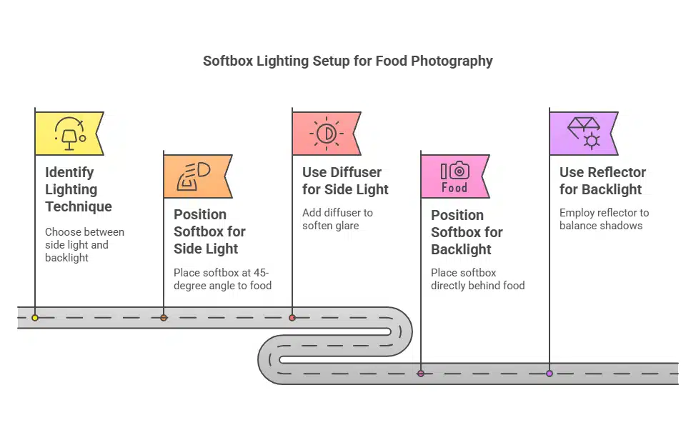Softbox Lighting Setup for Food Photography