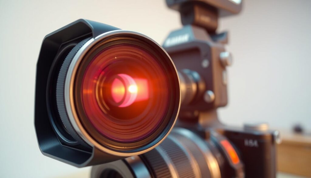 A sleek, modern camera setup featuring an AIS lens in the foreground, capturing a vibrant and dynamic scene. The lens is showcased in sharp detail, its metallic body gleaming under crisp studio lighting. In the middle ground, the camera body is partially visible, hinting at the seamless integration between the lens and camera. The background is a softly blurred, minimalist setting, allowing the technical marvels of the AIS lens to take center stage. The overall atmosphere conveys a sense of precision, innovation, and the enhanced creative potential of this advanced photographic equipment.