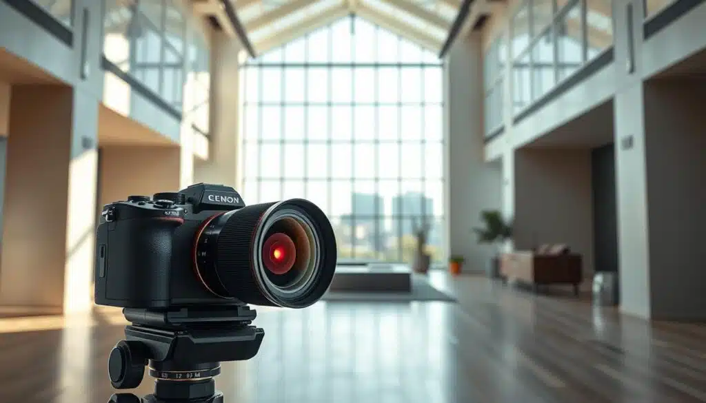 An ultra-realistic and cinematic image of a modern architectural photography studio in 2025. The foreground features a cutting-edge full-frame mirrorless camera with an ultra-wide angle lens, capturing a stunning interior scene. The middle ground showcases advanced camera features like high dynamic range, 8K video, and AI-powered autofocus. In the background, a large window floods the space with natural light, offering perfect conditions for capturing the intricate details of architectural subjects. The overall mood is one of technological sophistication, creative inspiration, and a keen attention to the craft of architectural photography. An ultra-realistic and cinematic image of a modern architectural photography studio in 2025. The foreground features a cutting-edge full-frame mirrorless camera with an ultra-wide angle lens, capturing a stunning interior scene. The middle ground showcases advanced camera features like high dynamic range, 8K video, and AI-powered autofocus. In the background, a large window floods the space with natural light, offering perfect conditions for capturing the intricate details of architectural subjects. The overall mood is one of technological sophistication, creative inspiration, and a keen attention to the craft of architectural photography.