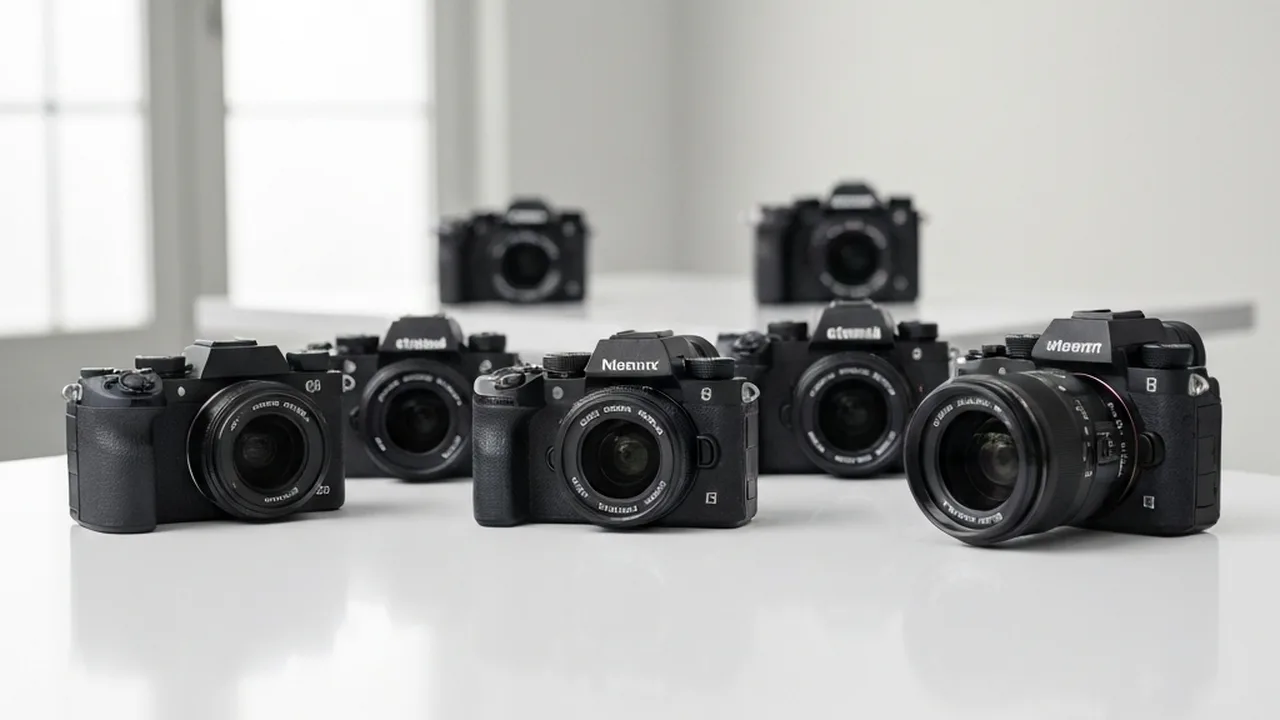 Best mirrorless cameras for video 2026 lineup on display table