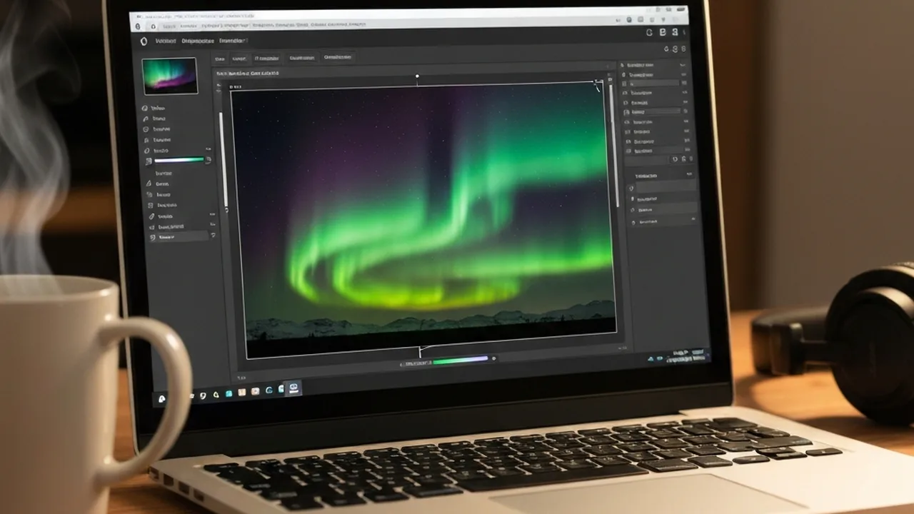 Lightroom photo editing workflow for northern lights RAW photos