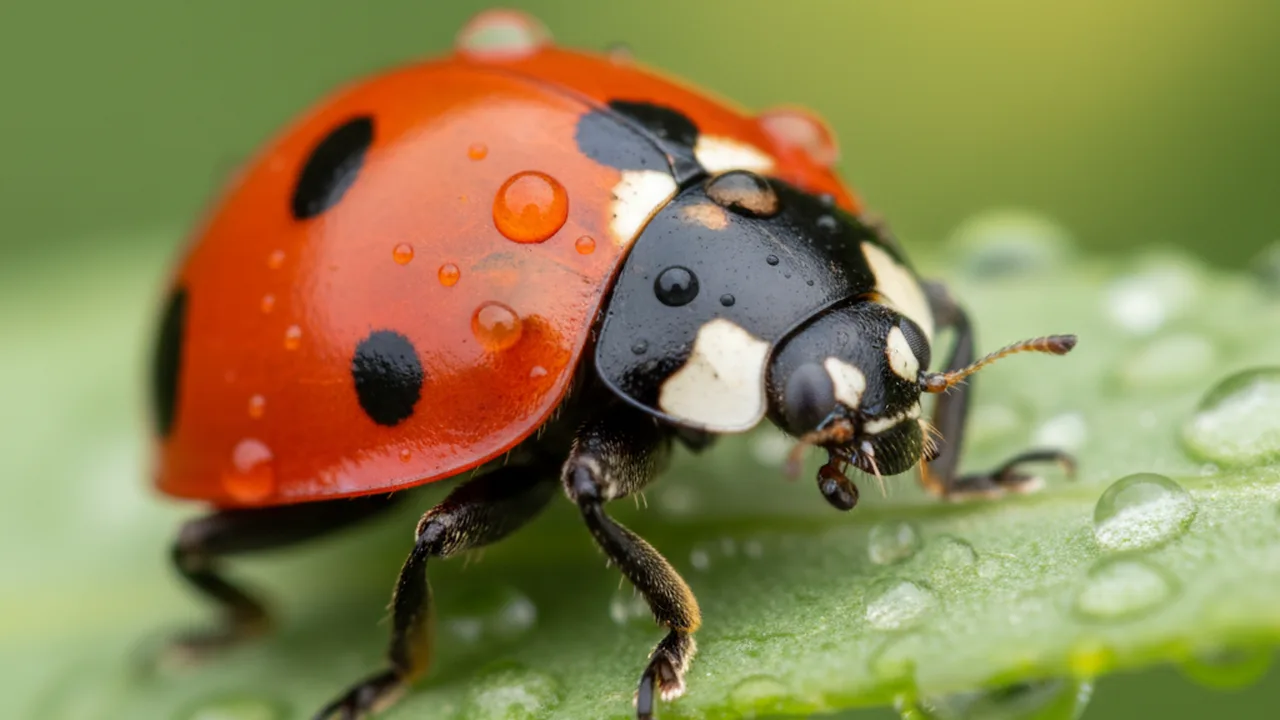 Ladybug macro photograph showing extreme close-up detail – best macro lens in action